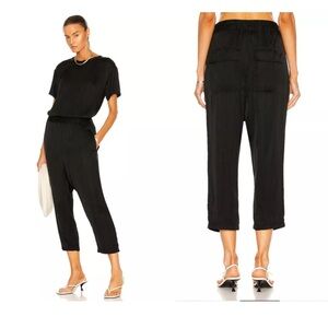 NILI LOTAN Safi silky pants black drop crotch small cropped slouchy